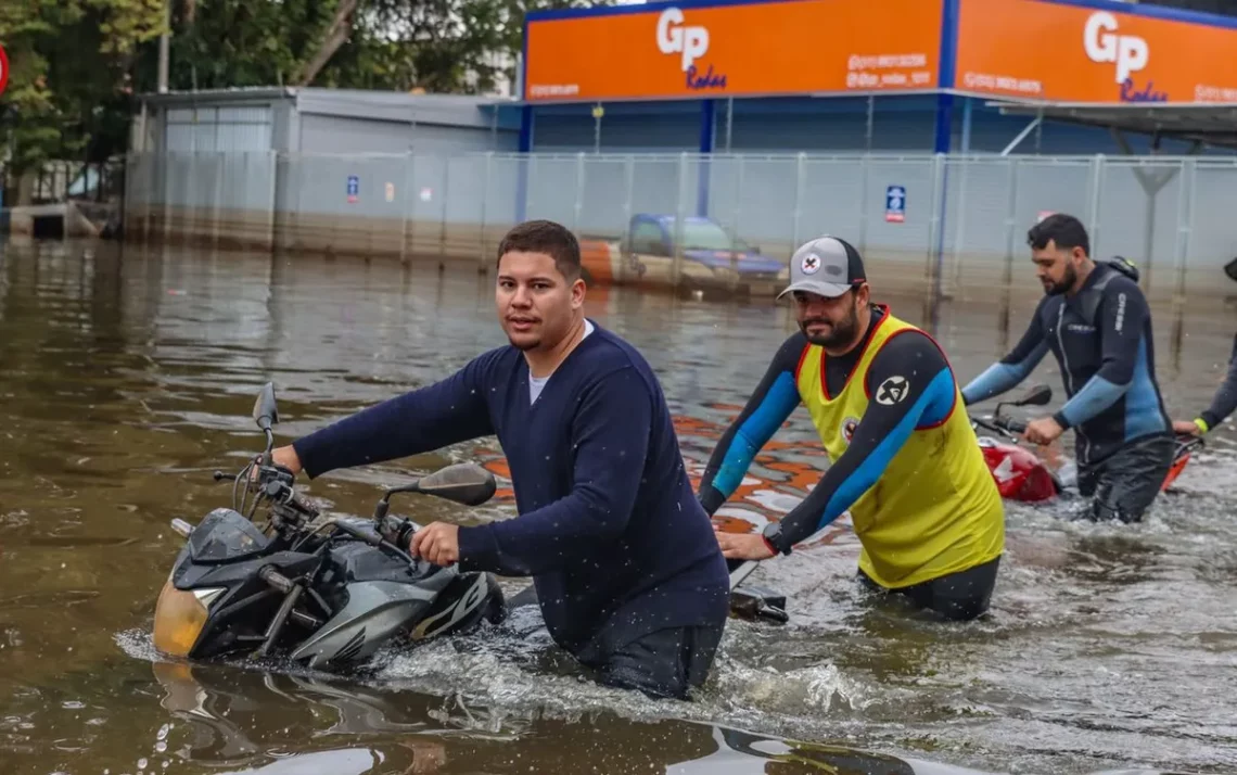 nível, da água, nível de água, Guaíba;